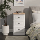 Norfolk 3 Drawer Bedside Cabinet - Pendle Village Furniture